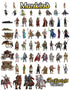 Arcknight Flat Plastic Miniatures - Mankind Set - 62 2D Minis